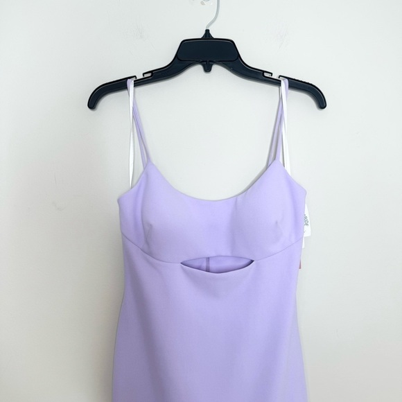 NWT Aqua Bloomingdale's Crepe Cut-Out Midi Dress Lavender Size 6 - Picture 3 of 6